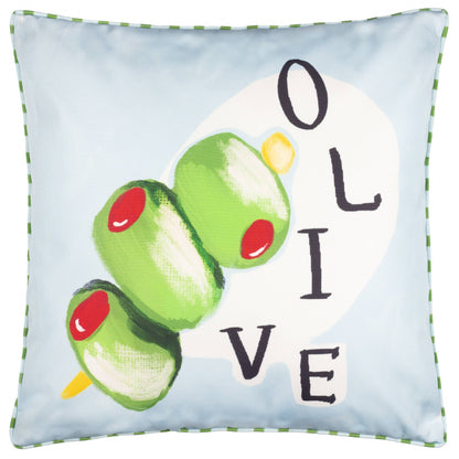 Mediterranean Olive Outdoor Cushion Olive/Blue