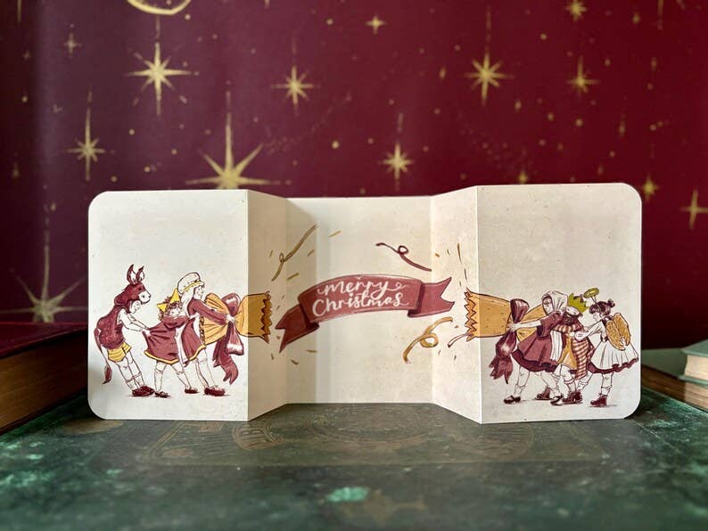 Vintage Christmas Cracker Card “The School Nativity”