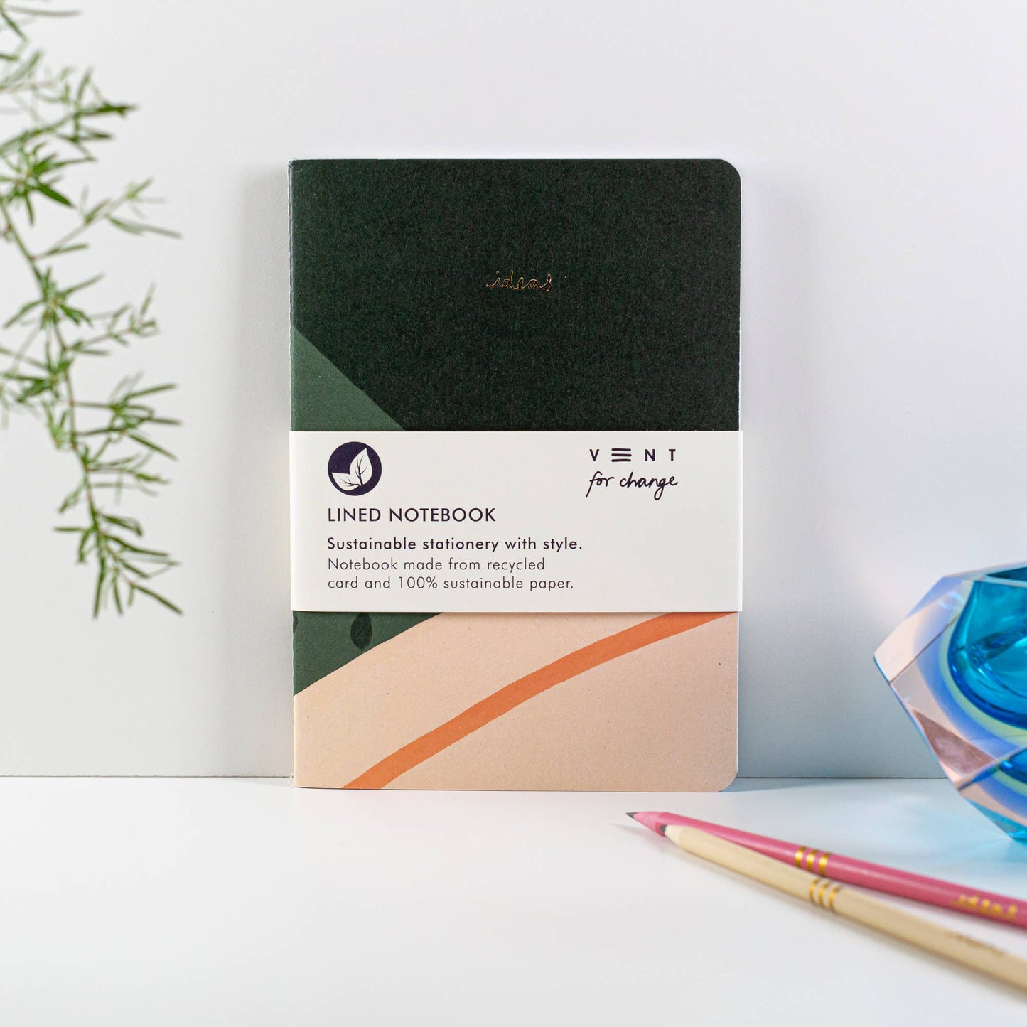Notebook A5 Recycled & Sustainable Lined Paper Ideas - Green