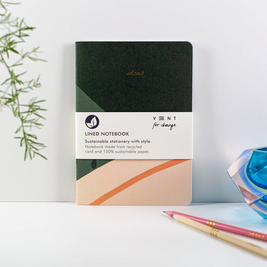 Notebook A5 Recycled & Sustainable Lined Paper Ideas - Green