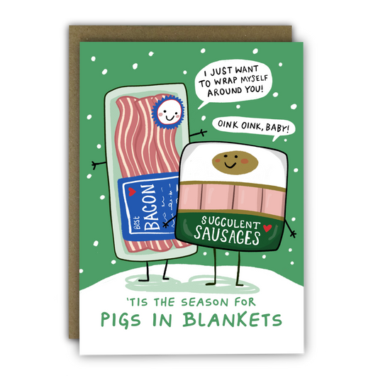 Funny Christmas Card - Pigs in Blankets Season