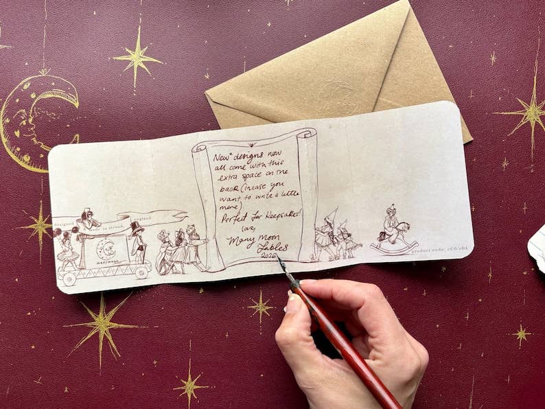 Vintage Christmas Cracker Card “Nutcracker” , Hand Illustrated Card by UK artist Manymoon Fables