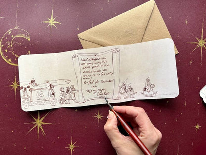 Vintage Christmas Cracker Card “Nutcracker” , Hand Illustrated Card by UK artist Manymoon Fables