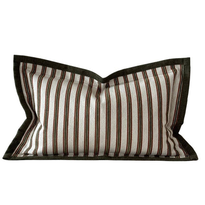Fleur Olive and Terracotta Stripe Cushion 50x30