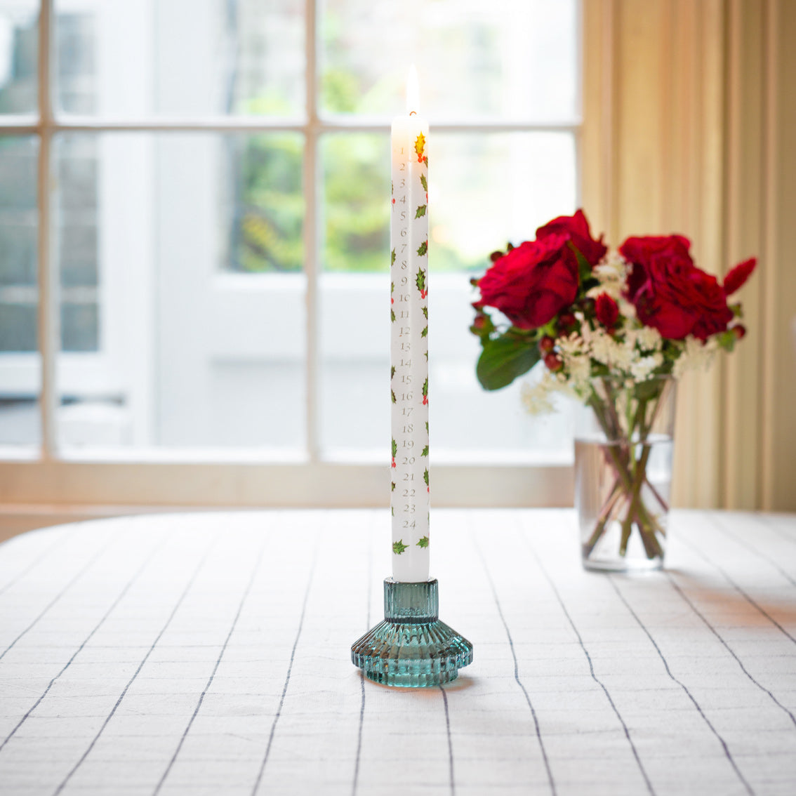 Botanical Holly Dinner Advent Candle