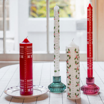 Botanical Holly Dinner Advent Candle