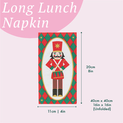 Botanical Nutcracker Long Lunch Napkin 15Pk