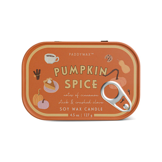 Paddywax Bistro Pumpkin Printed Tin Candle