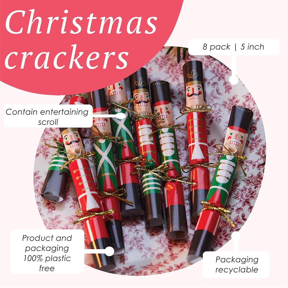 Nutcracker mini crackers 8pk