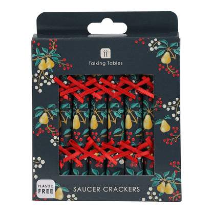 Partridge & Pear Saucer Crackers 8Pk