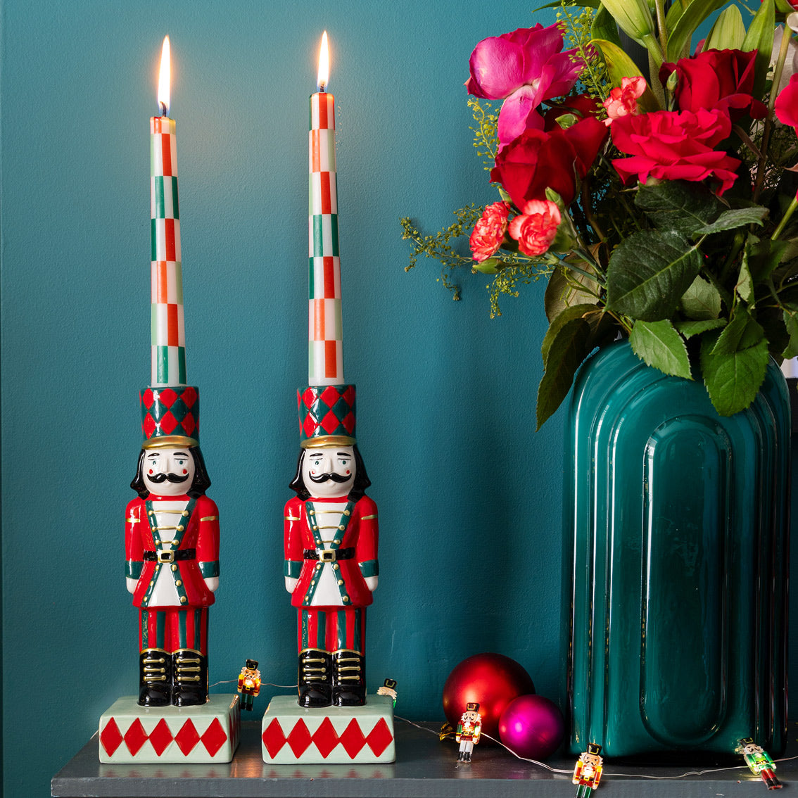 Nutcracker Ceramic Candle Holder