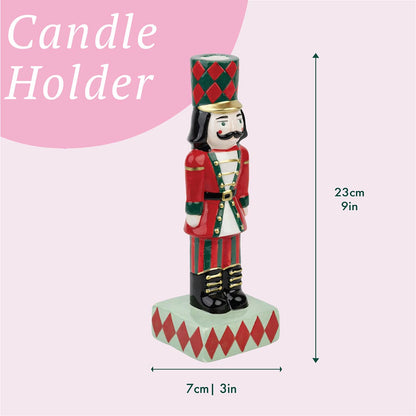 Nutcracker Ceramic Candle Holder