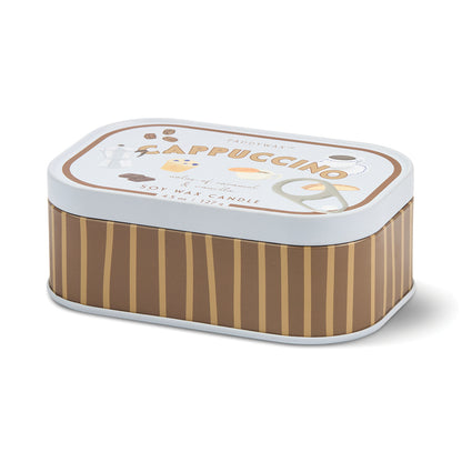Paddywax Bistro Cappuccino Printed Tin Candle
