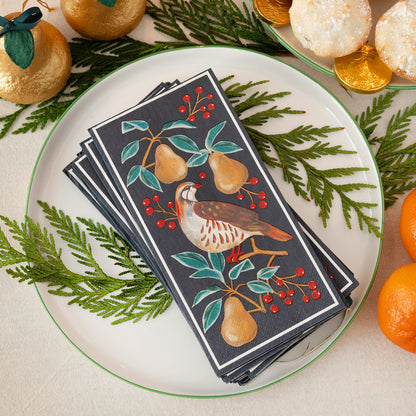Partridge & Pear Long Lunch Napkins 16k