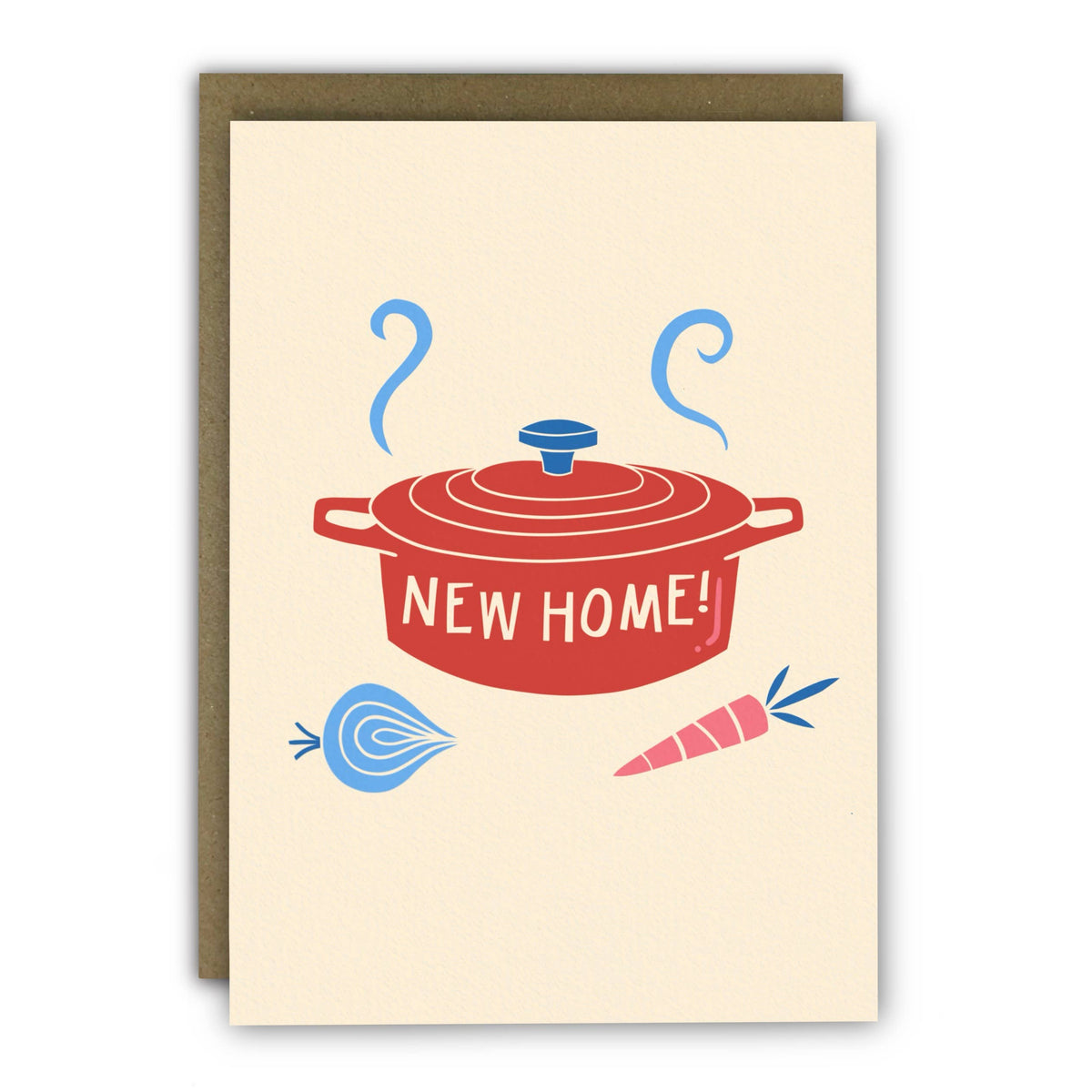 Housewarming Card “New Home”  Retro Red Casserole Dish