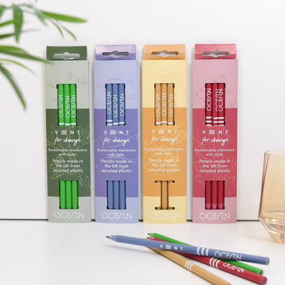 Pencils Pack of 3 recycled - OCEAN Coral Pink