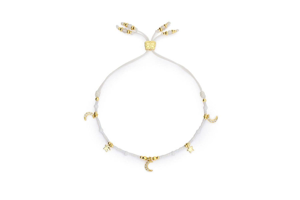 Rania White & Gold Celestial Charm Bracelet