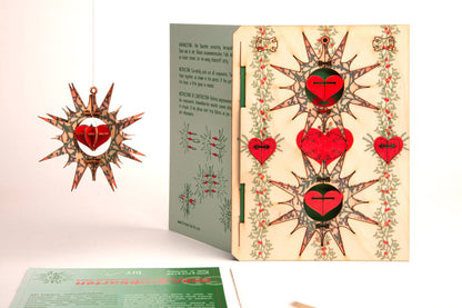 Christmas ornament with heart 3D decorative greeting card