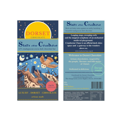 Stars Over Cranborne. 63% dark chocolate bar
