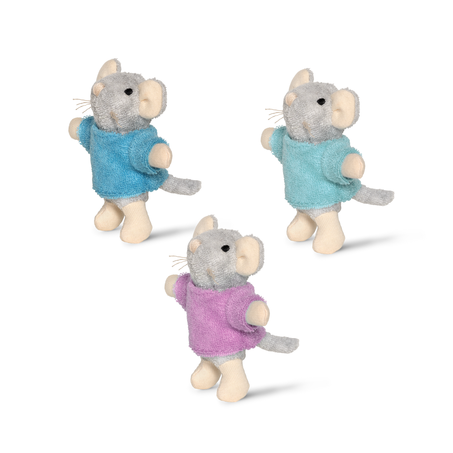 Kids Plush Toy- Mouse Triplets (8cm)