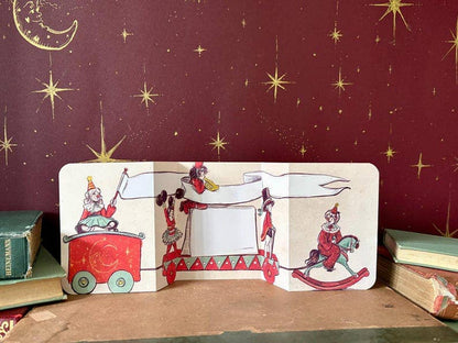 Vintage Circus Celebration Fold out Greeting Card for all occasions