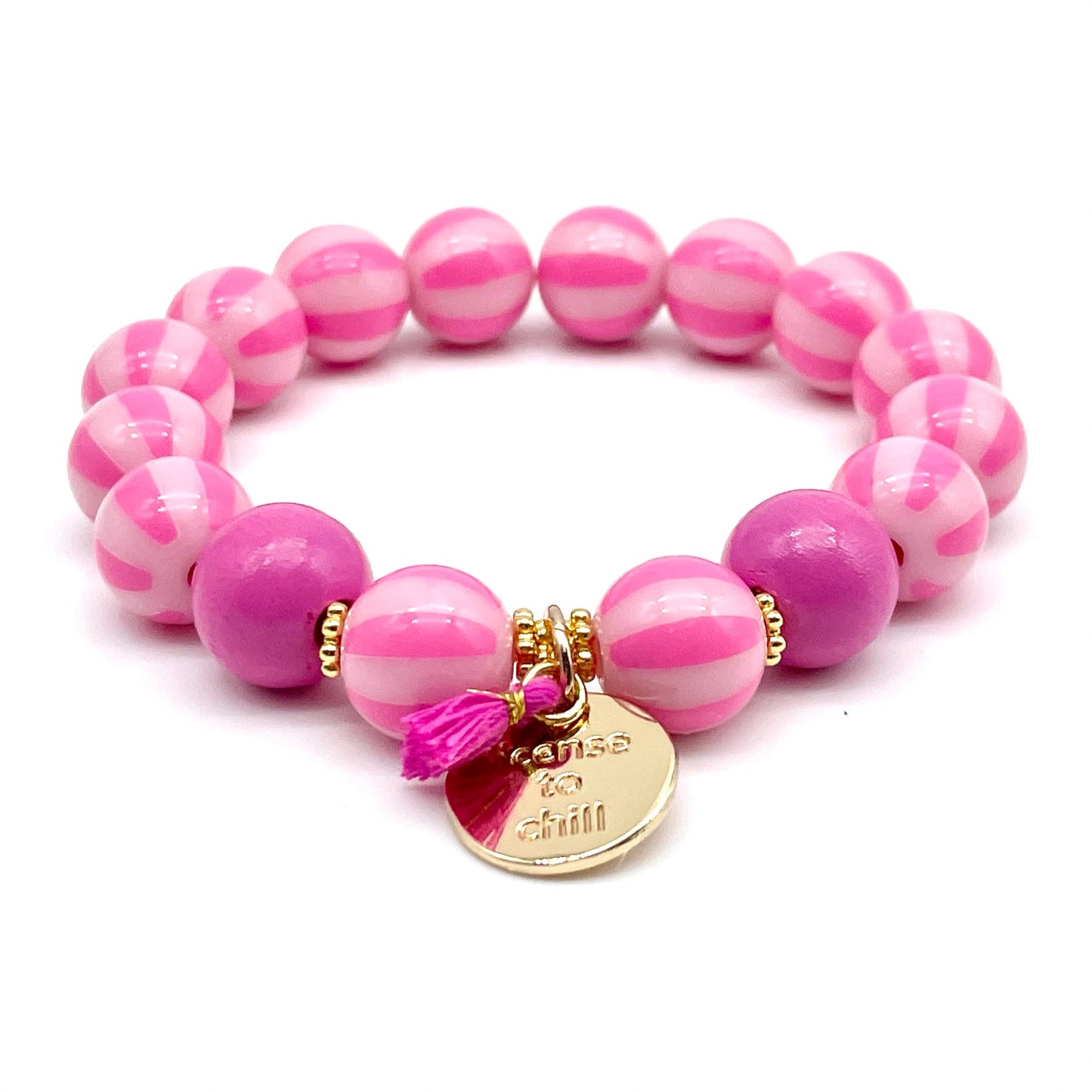Bracelet SWEET CANDY STRIPES, elastic beaded bracelet