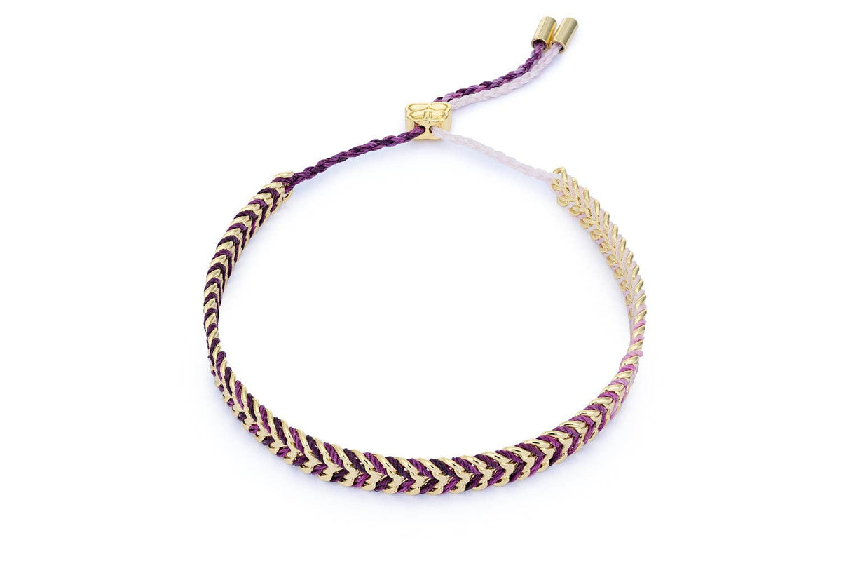 Iztac Gold & Purple Ombre Braided Bracelet