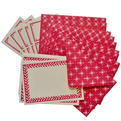 Set of Notecards and Envelopes Large Stars Magenta