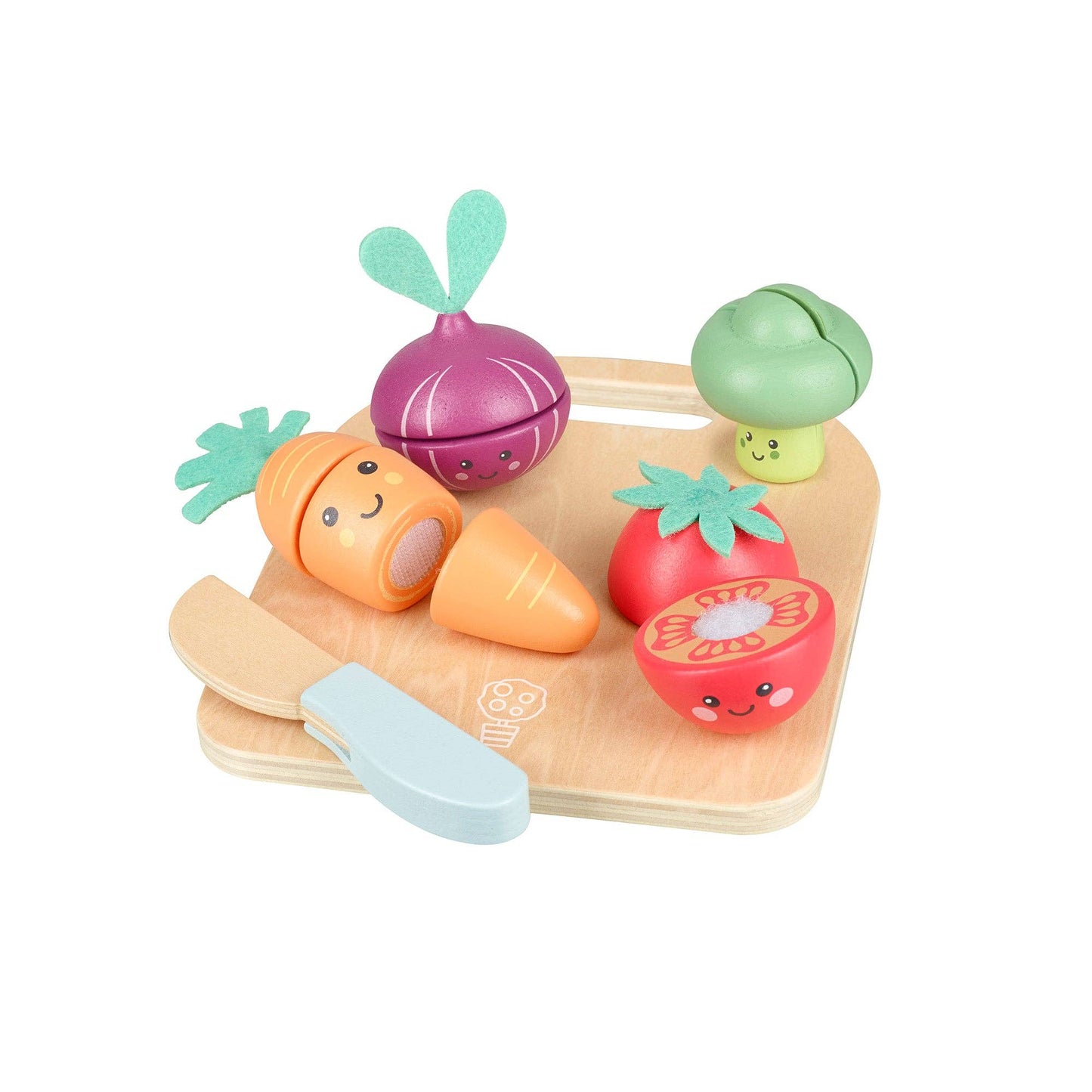 Happy Wooden Veggies Cutting Veg