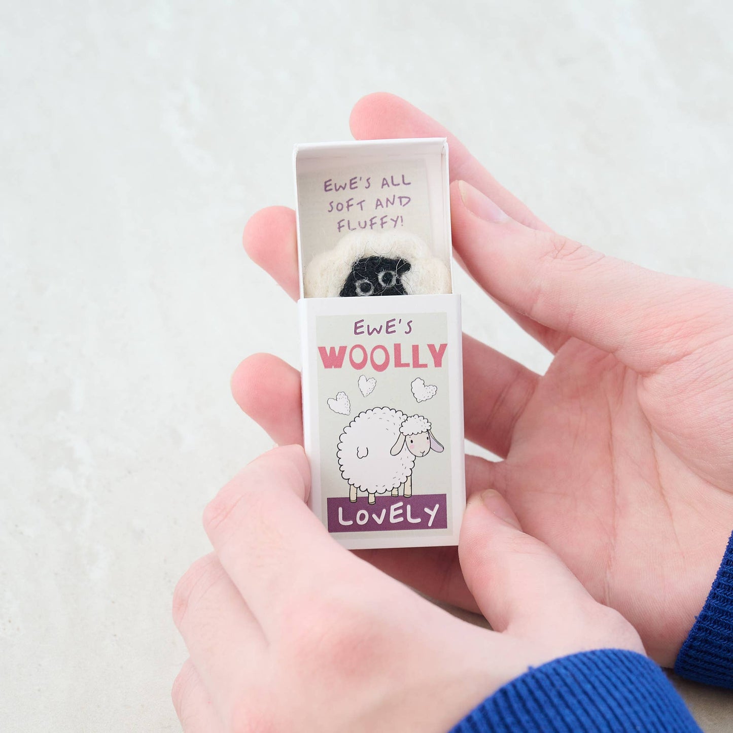 Ewes Woolly Lovely Wool Felt Sheep In A Matchbox