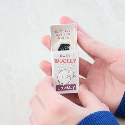 Ewes Woolly Lovely Wool Felt Sheep In A Matchbox