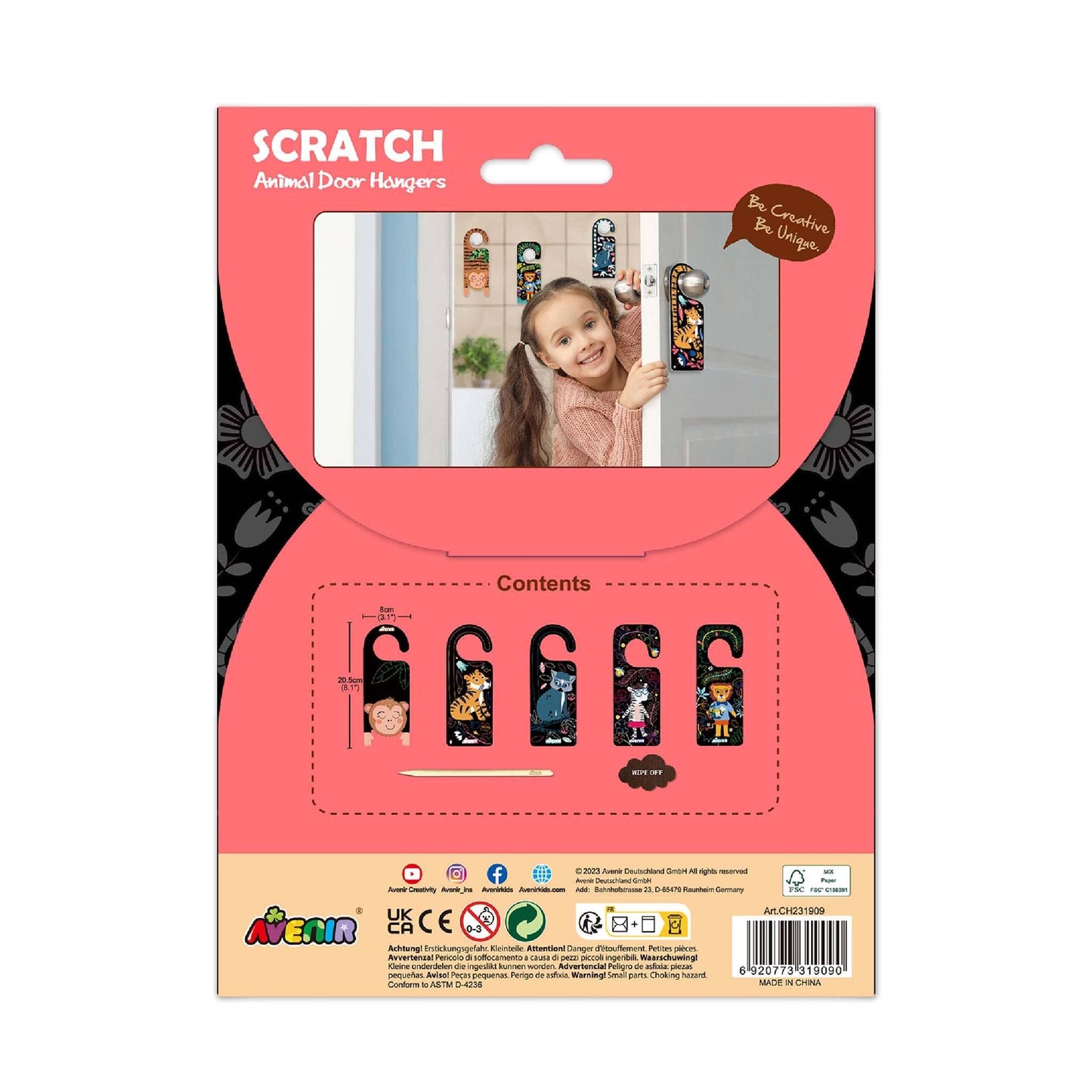 Scratch Door Hangers Animals