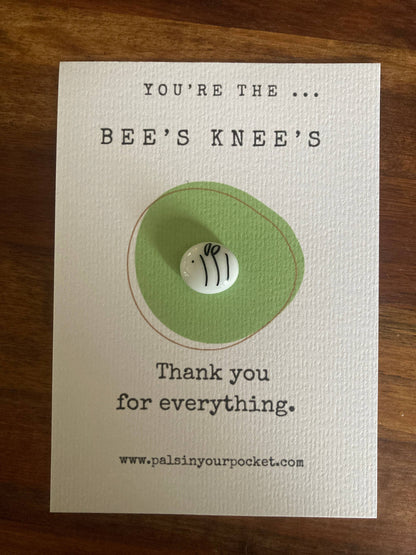 New pocket charm. Minimalist. Thank you. Bee