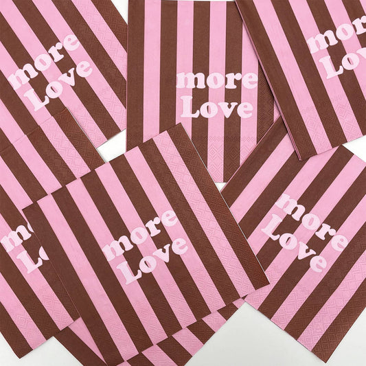 Striped paper napkins "More Love" x20