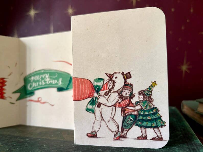 Vintage Christmas Cracker Card “The Carol Singers”