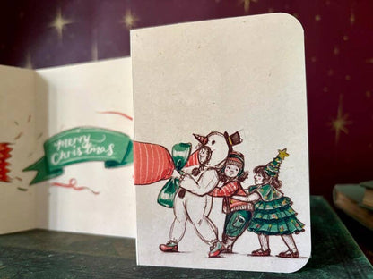 Vintage Christmas Cracker Card “The Carol Singers”