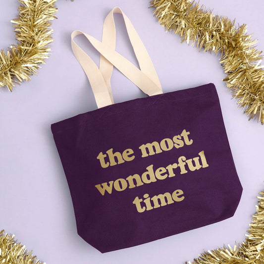 The Most Wonderful Time - Plum Tote Bag