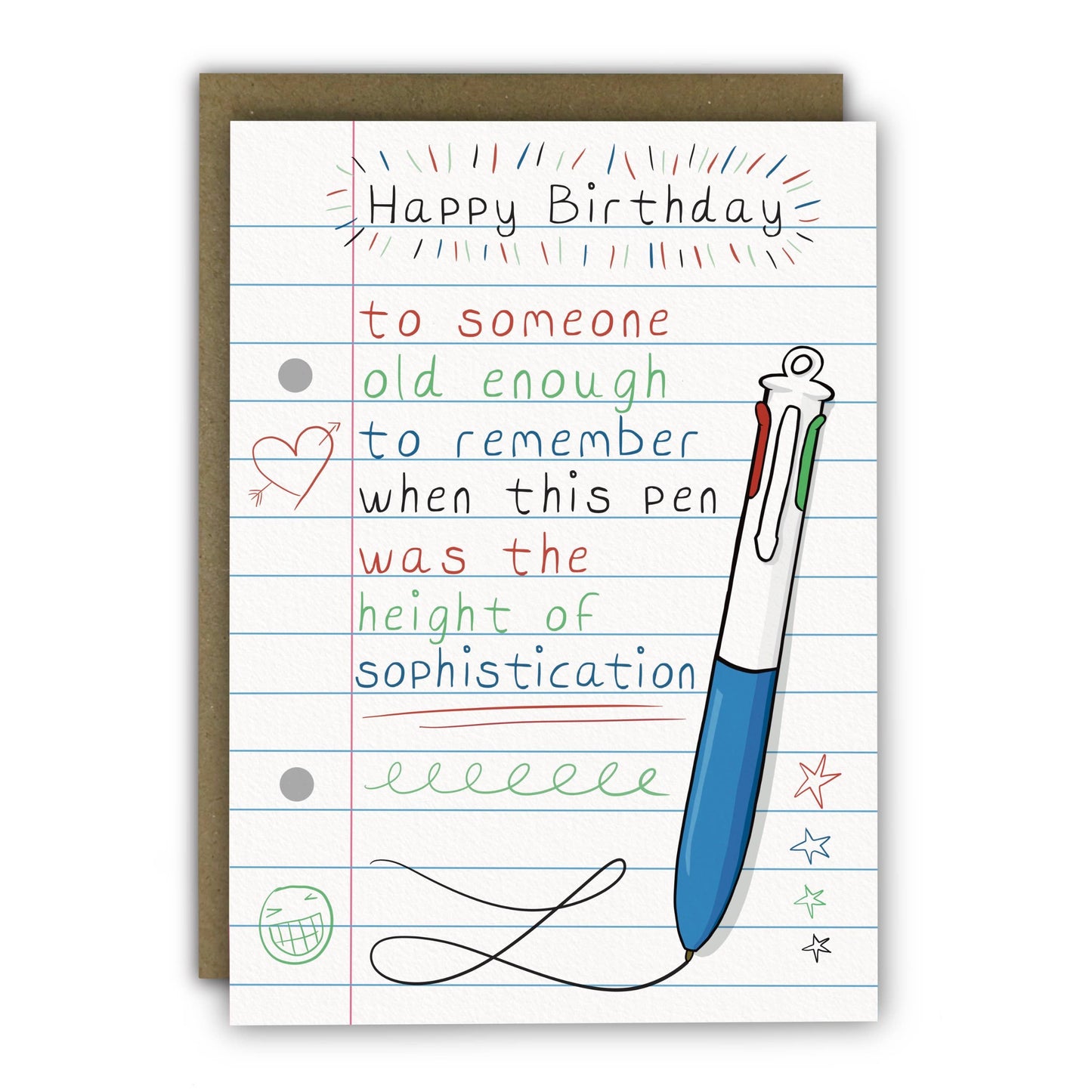 Funny Birthday Card - 4 Colour Pen Stationery Joke