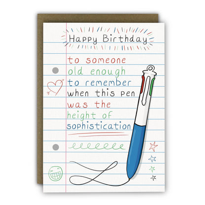 Funny Birthday Card - 4 Colour Pen Stationery Joke