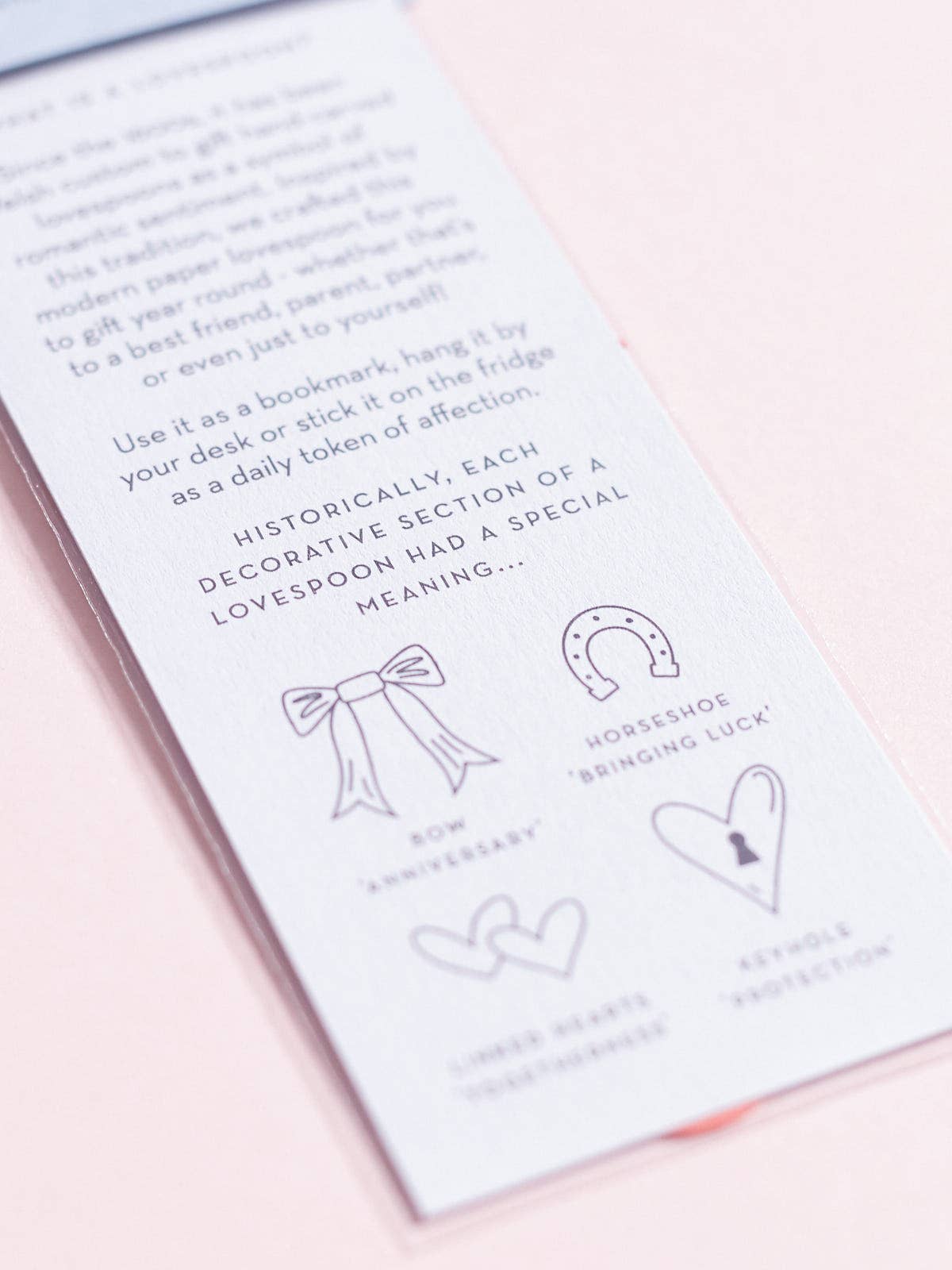 Love Spoon Token | Valentine's Card | Bookmark | Anniversary
