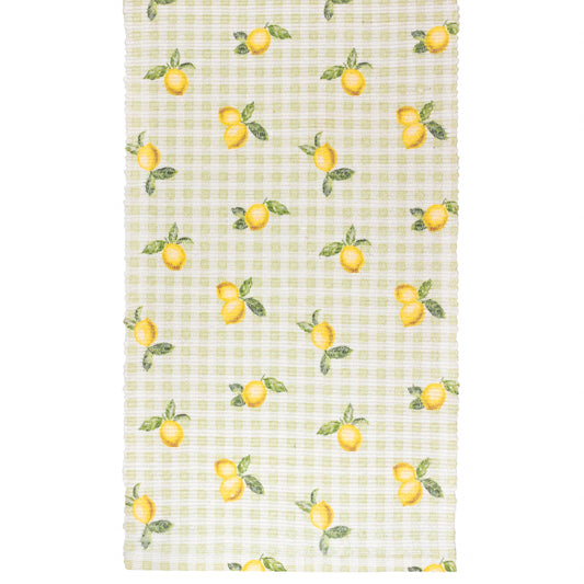 Fruits Lemons Indoor/Outdoor Table Runner Sage