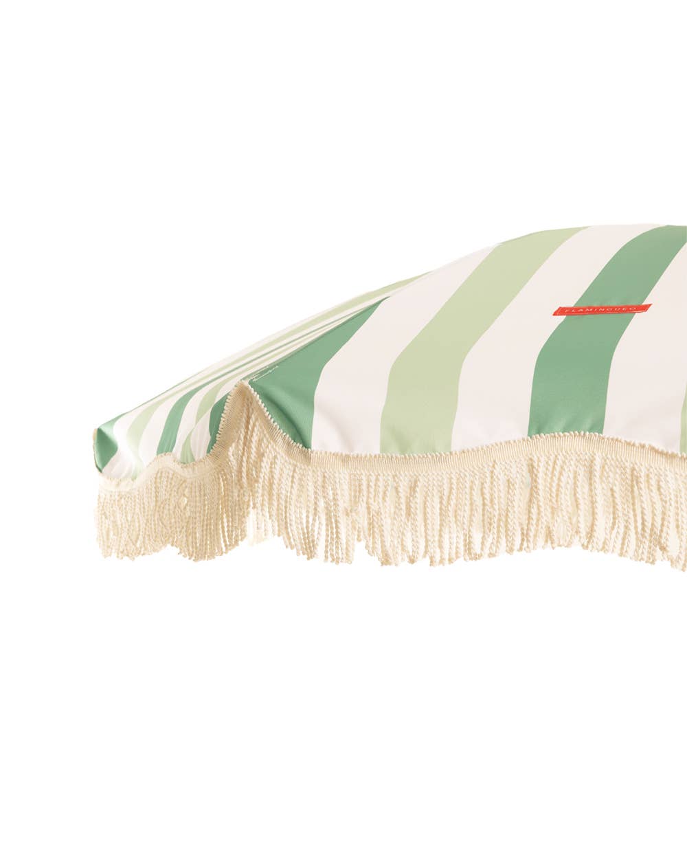 Green Parasol Outdoor Terrace and Beach Parasol UPF 50+ Protection Wide Stripes