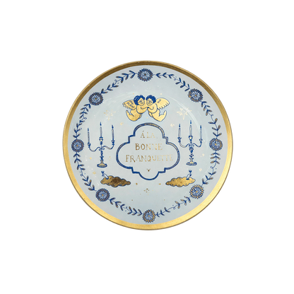 Small blue glass gourmet plate D15 H1.2 cm