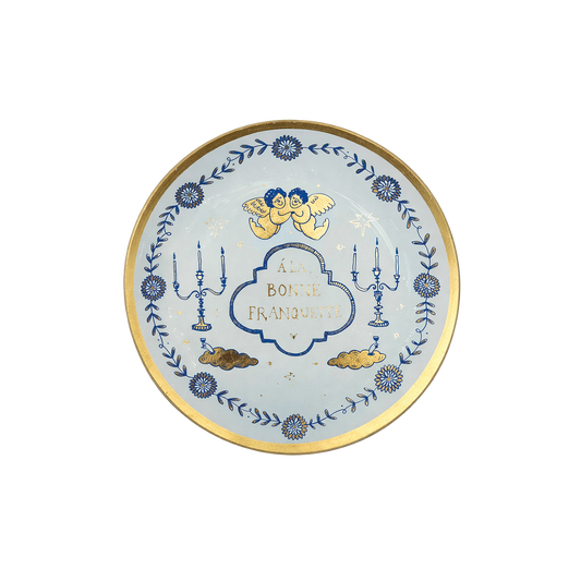 Small blue glass gourmet plate D15 H1.2 cm