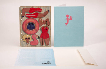 3D puzzle bathing beauty greeting card.