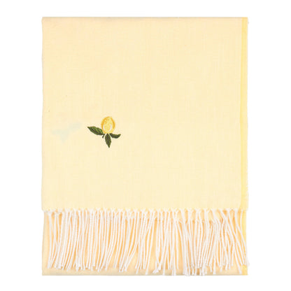Fruits Lightweight Embroidered Throw Zesty Lemon
