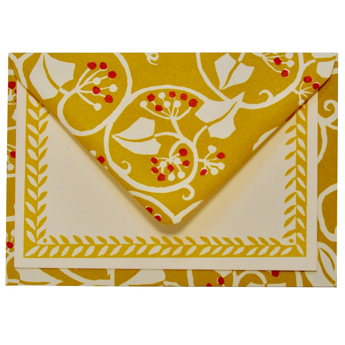 Set of Notecards and Envelopes Ivy Piccalilli and Cranberry
