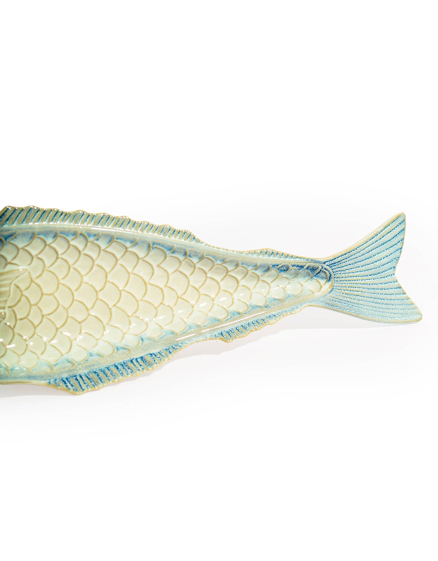 Blue & White Ceramic Fish Dish