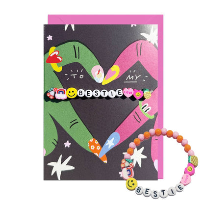 BESTIE WITCH, BESTIE BRACELET, PINK ENVELOPE Card