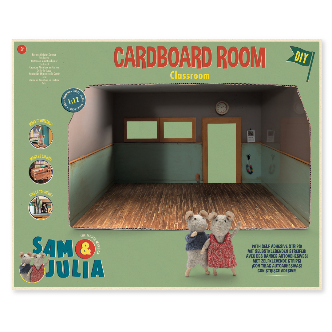 Kids DIY Dollhouse - Cardboard Room - Classroom
